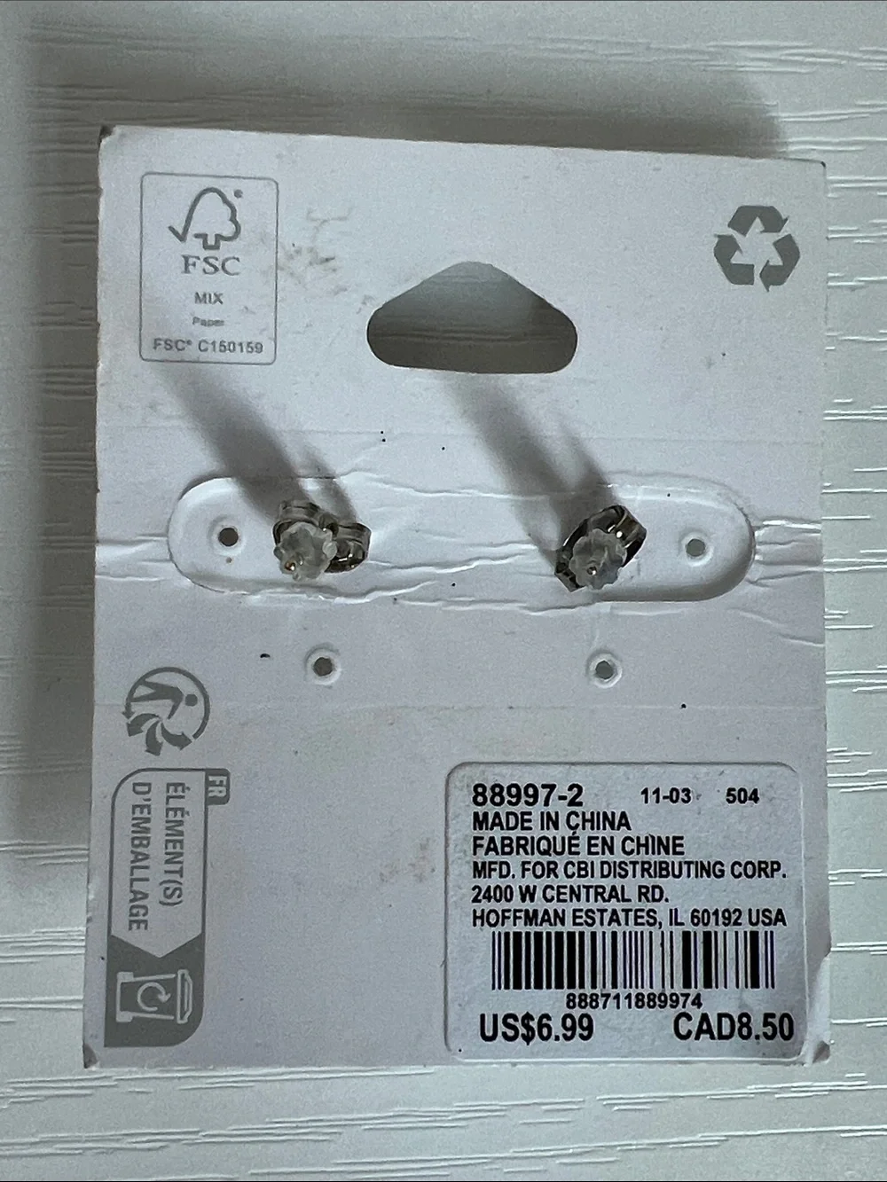 Claire's Silver Bunny Stud Earrings with Pink Flower NWT